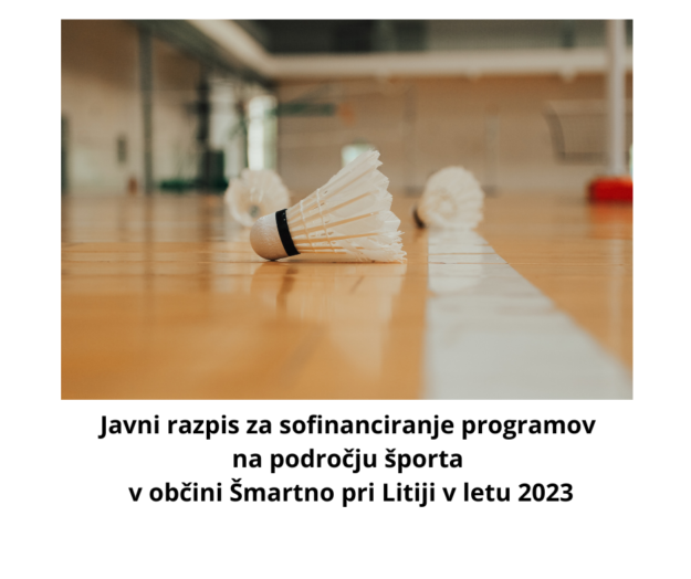 Javni razpis za sofinanciranje programov na področju športa v občini Šmartno pri Litiji v letu 2023
