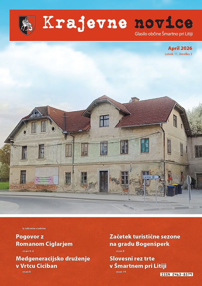 Pogovor z Romanom Ciglarjem
Medgeneracijsko druženje v Vrtcu Ciciban
Začetek turistične sezone na gradu Bogenšperk
Slovesni rez trte v Šmartnem pri Litiji